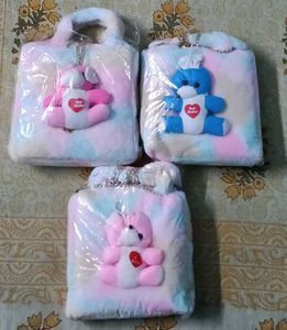 Cute Plush Cartoon Teddy Bags Set of 3