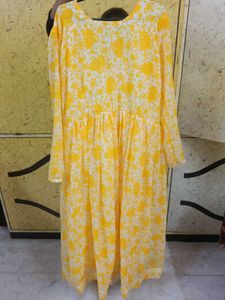 Fit And Flare Georgette Long Sleeve Gown With Belt