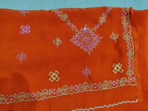 Partywear Orange 🧡 Saree For Women