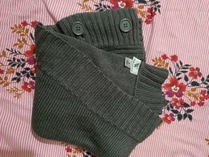 Stylish Gray Knit Wrap Sweater