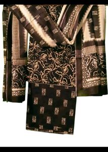 Brown Floral Dress Material