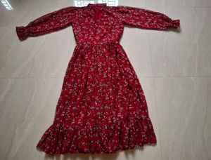 (SIZE~S)/Strechable)Red fit and flare dress🌷