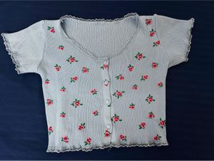 Blue Crop Top Free Size
