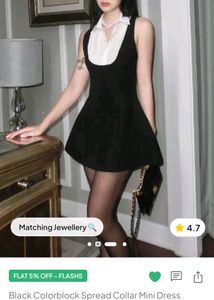 With Tag,Newme Mini Black Spread Collar Dress