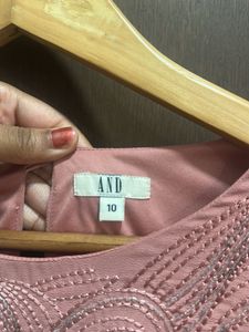Dusty Rose Kaftan-Style Dress