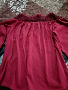 Maroon Bell Sleeve Top
