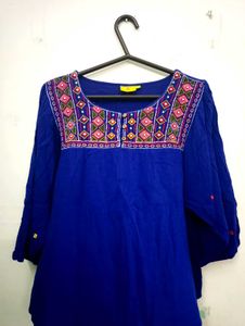 Embroidered Blue Top