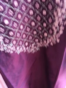 New Unused Purple Artt Silk Dress Set