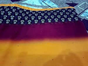 Beautiful Two Shaded  Saree With Blouse