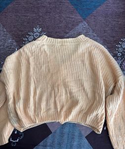 Cute Yellow Knit Cardigan