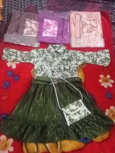 Floral Girl's Dress with Matching Purse