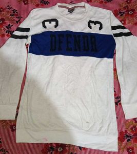 Trendy White &amp; Blue Long Sleeve tshirt