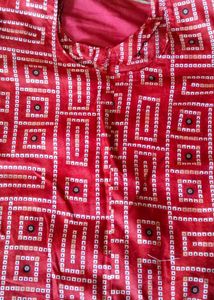 Red Printed Kurti With White Pant