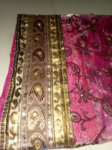 Elegant Pink &amp; Gold Saree