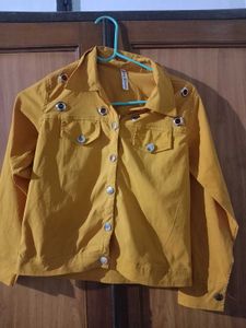 Mustard Button-Down with Grommets