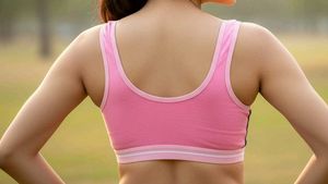 women 32 size Pink Sports Bra