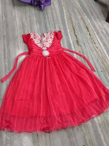Red Dress with Lace Detail