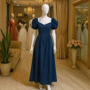 Elegant Navy Blue Midi Dress