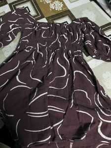 Patterned Off-Shoulder Dress