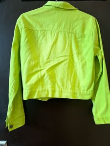 Lime Green Denim Jacket And Dress Combo