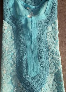 Light Blue Chikankari Kurti