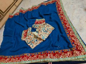 Elegant Blue Saree with blouse