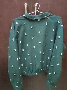 Skull Print dark Green Shirt