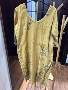 Yellow Floral Print Kurta Set