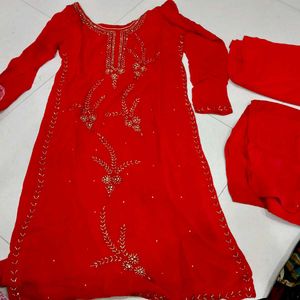 Red Embellished Kurti (Fix Rate)