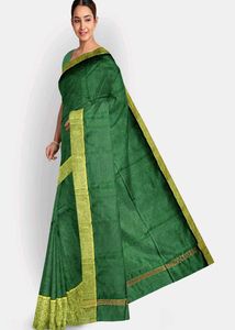 Elegant Green &amp; Gold Saree