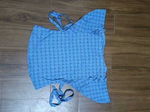 Cute Blue Checkered Top