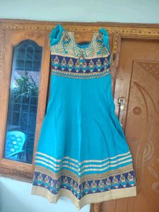 Blue Embroidered Anarkali