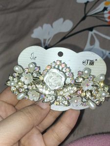 Elegant Pearl &amp; Rhinestone Hair Clip