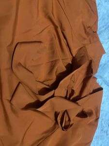 Orange Tie-Neck Blouse