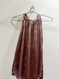 Mauve Velvet Mini Dress