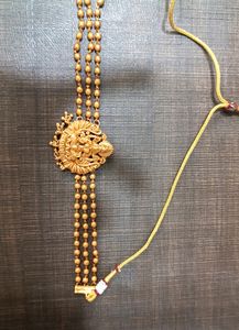 Traditional 3 Layer Golden Lakshmi Choker Necklace