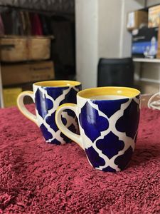 Patterned Ceramic Mugs (Set of 2)