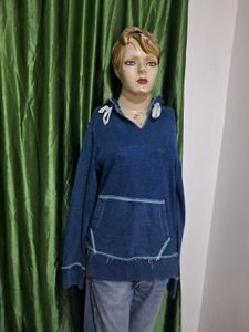 Gap Blue Knit Hoodie