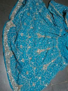 Teal Beaded Indian Dress