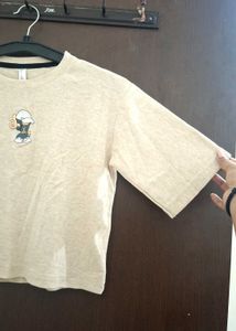 Beige Cropped T-shirt (M)