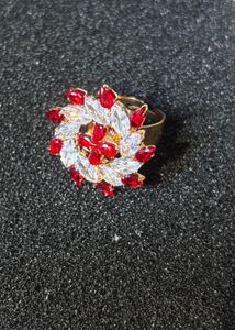 Red and pink Flower Ring