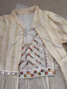 Embroidered Ethnic Crop Top with shrug