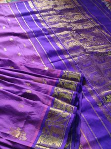 Elegant Purple &amp; Gold Saree