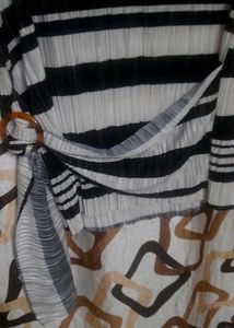 Striped Pleated Top