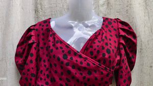 Chic Maroon Print Dress