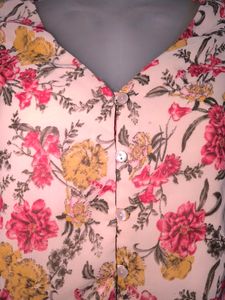 FIG Floral Print Button-Down Top