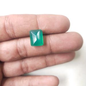 8.25 Cts.Natural Zambian Square Cut Panna Gemstone
