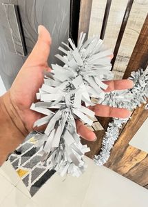 Silver Tinsel Garland For Christmas Decorations