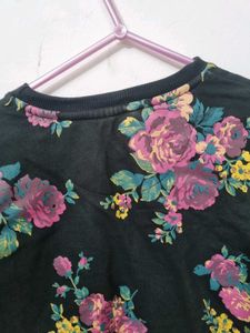 Black Floral Sweatshirt