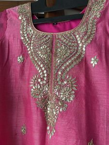 Pink Embroidered Kurta
